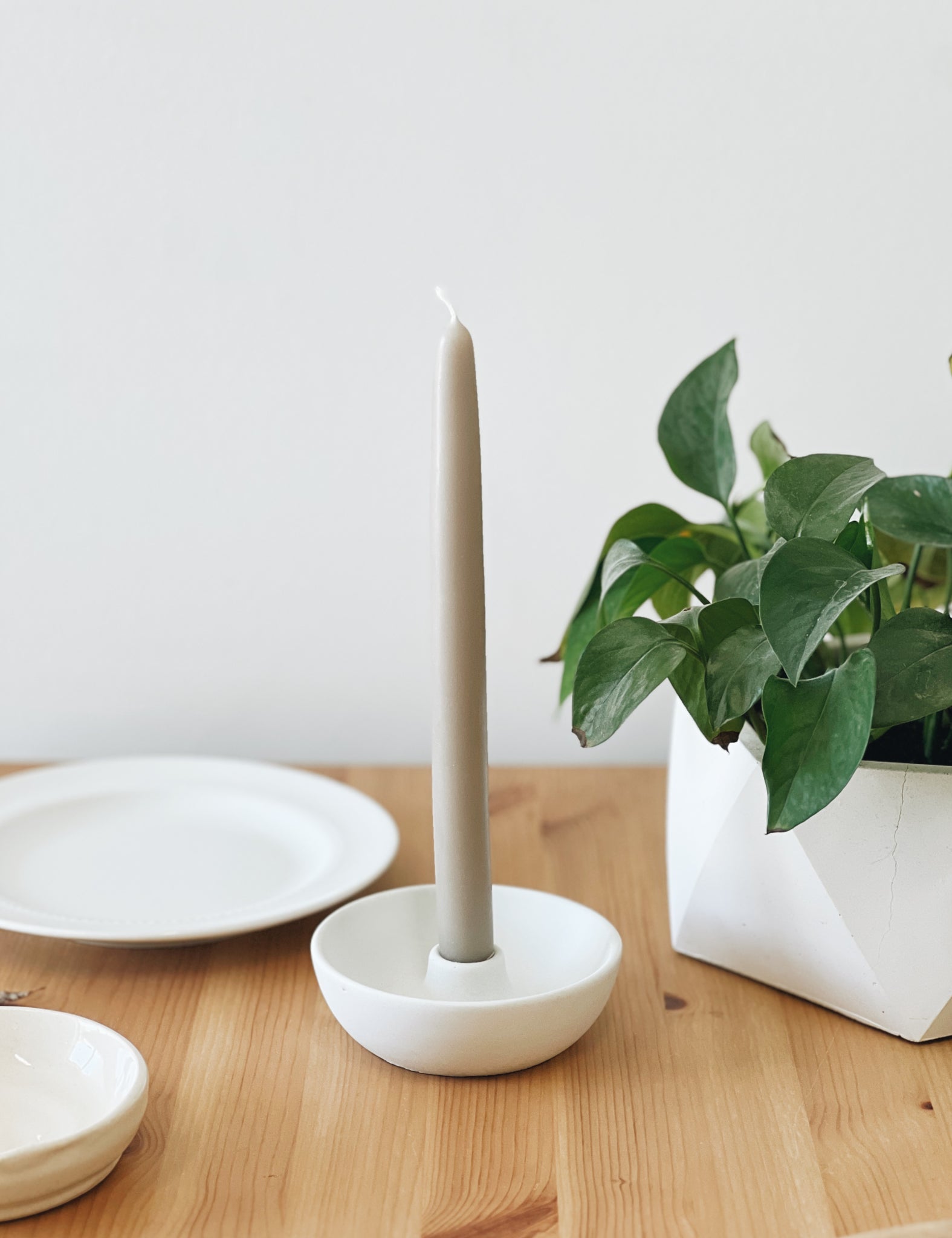 Bowl Candle Holder – Cream & Concrete